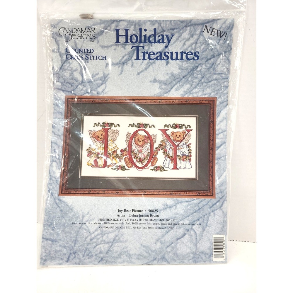 Candamar Designs "Joy Bear Picture" Counted Cross Stitch #50825 New Sealed Bag